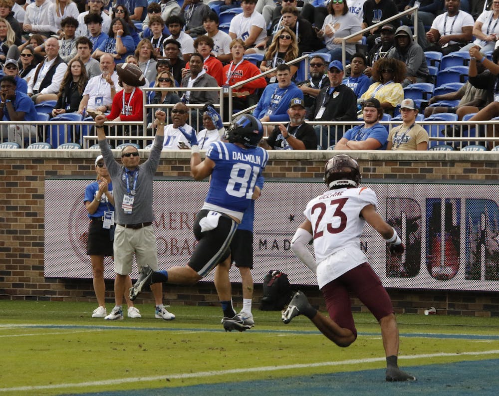 Tight end Nicky Dalmolin hauled in Duke's lone touchdown of the first half.