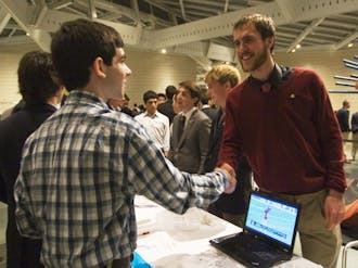 Students meet at the Interfraternity Council Open House at the Nasher Museum of Art Jan. 9.