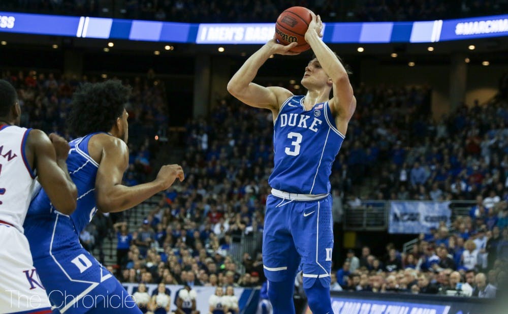 <p>Grayson Allen barely missed an attempt to send Duke to the Final Four.</p>