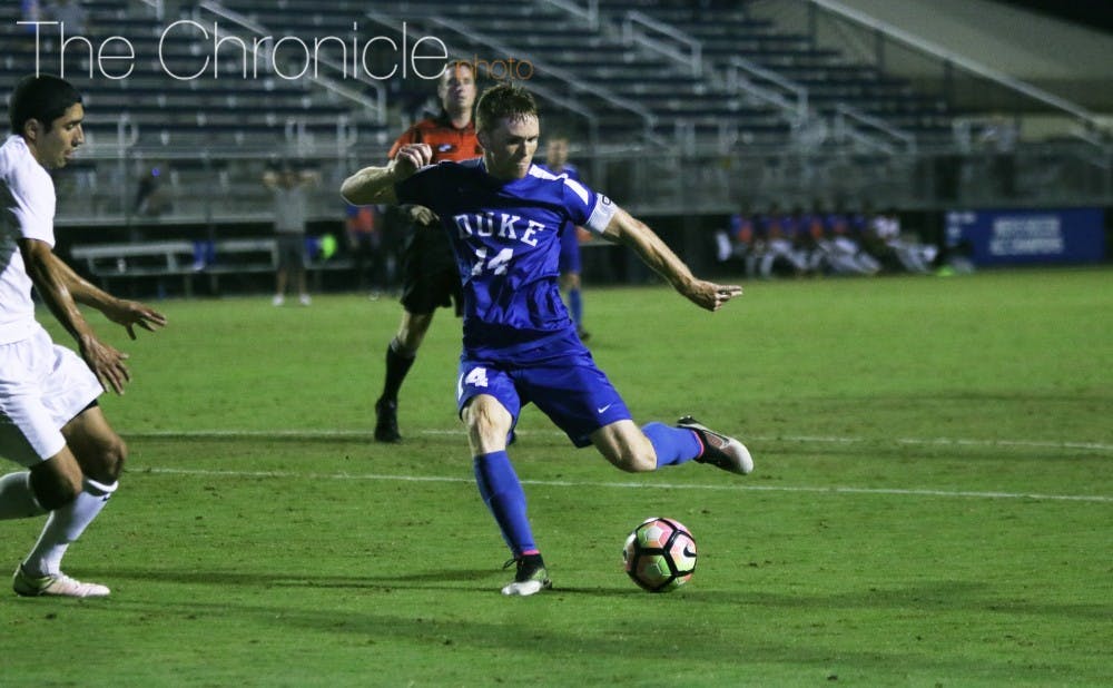 <p>Ryan Thompson and the Blue Devils have their work cut out for them against a North Carolina defense that allows 0.5 goals per game.</p>