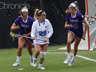 Senior Hayley Shaffer had a career-high four goals Sunday&mdash;one of four Blue Devils with hat tricks in an eight-goal win.