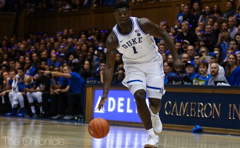 Zion Williamson led the White team to victory Friday.