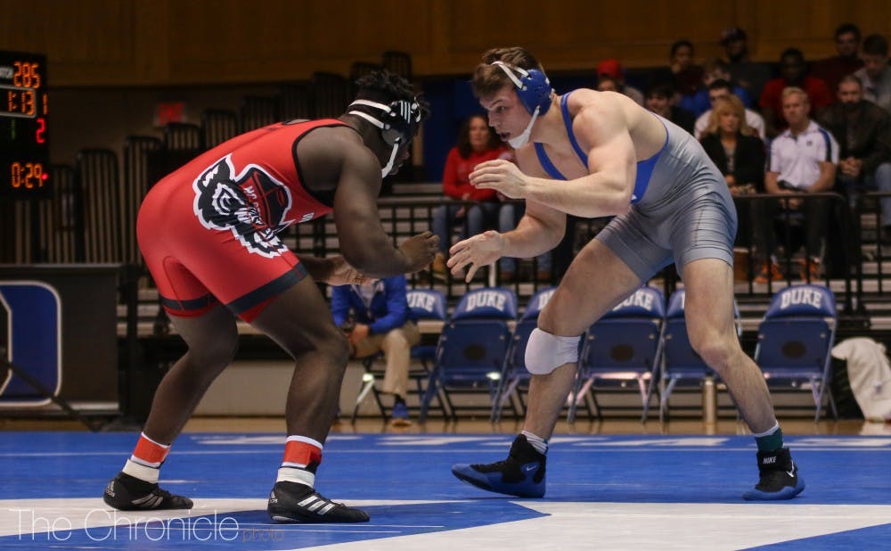 Jacob Kasper won his bout easily to wrap up Duke's day.