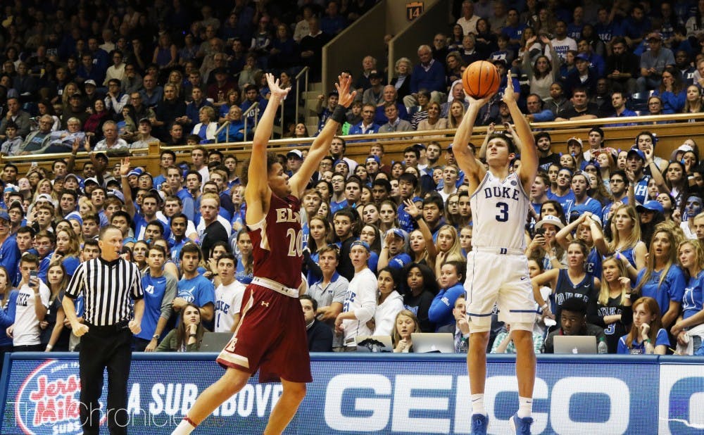 Grayson Allen scored Duke's first eight points and didn't look back in a resounding shooting display Friday.