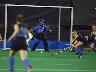 Lauren Blazing made 12 saves, but that was not enough for Duke to top No. 1 Maryland in the ACC tournament semifinal.