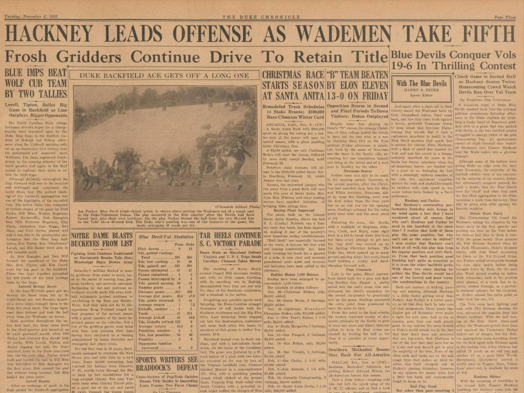 This week in Duke football history: Blue Devils down Tennessee on the ...