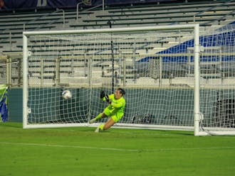 Goalkeeper Ruthie Jones saved a penalty in Duke's defeat to North Carolina in the ACC tournament.