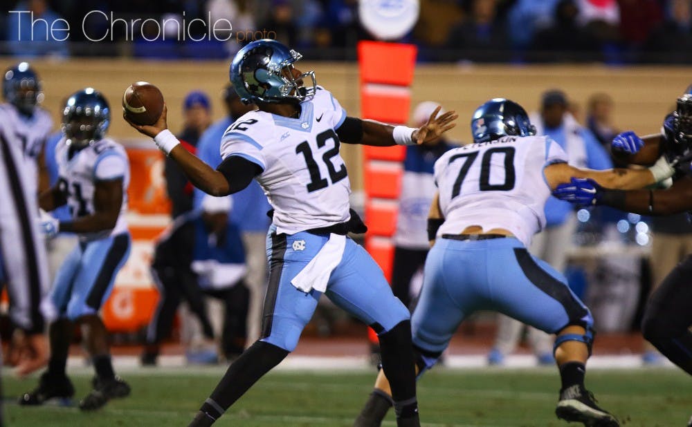 North Carolina quarterback Marquise Williams was a thorn in Duke’s side in a 45-20 Tar Heel win in 2014.