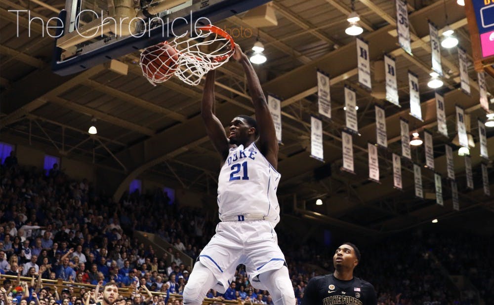 Graduate student Amile Jefferson corralled a late rebound and made two big free throws to help the Blue Devils seal the win. He finished with 16 points, seven rebounds and five blocks.&nbsp;