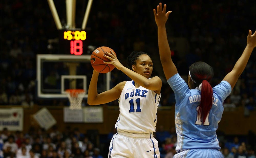 Freshman Azura Steven leads all Blue Devil starters with a 52.7 field goal percentage and ranks third on the team with 14.1 points per game.