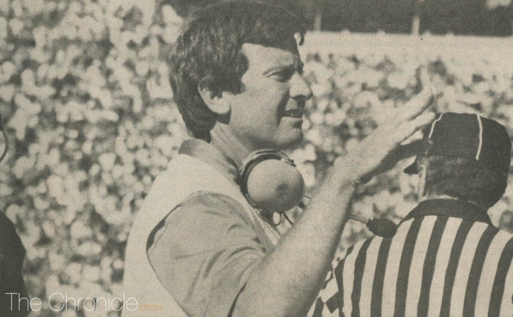 <p>Steve Spurrier was the head coach at Duke for three years from 1987-89 before moving on and winning a national championship at Florida.</p>