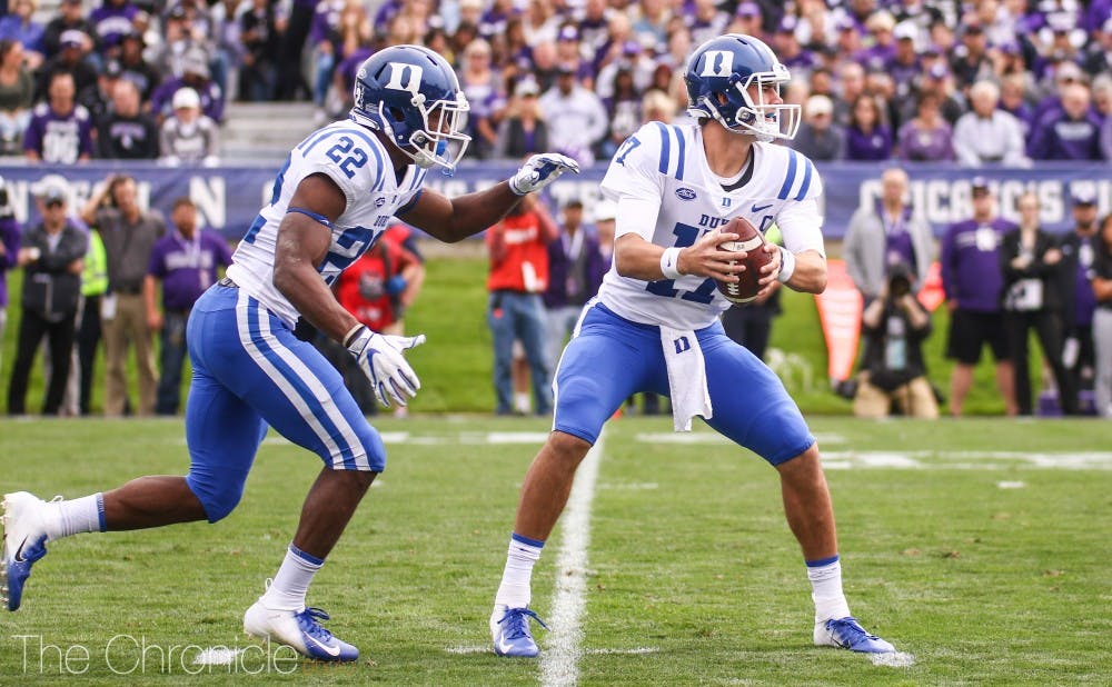<p>Daniel Jones made his first start in three weeks for the Blue Devils Saturday.</p>
