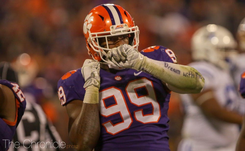 <p>Clemson defensive end Clelin Ferrell and the rest of the talented Tiger front four had a field day against Duke's offensive line.</p>