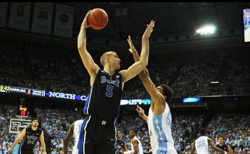 After leading the Blue Devils to the Elite Eight in his senior season, Mason Plumlee returned to Duke with the Brooklyn Nets.