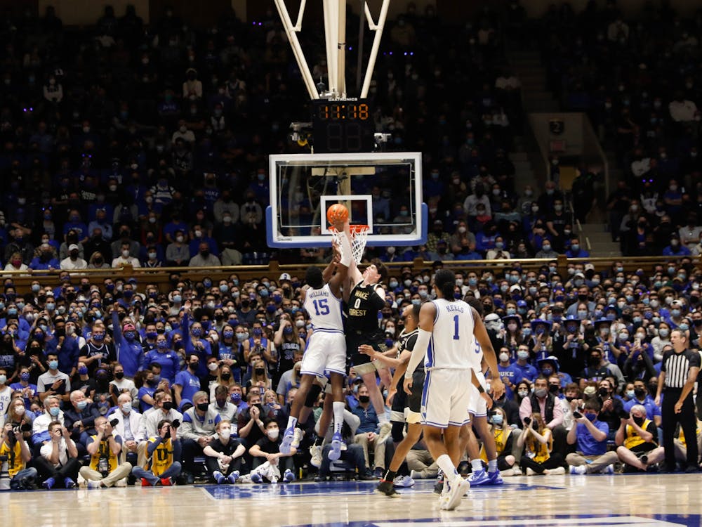 <p>Williams led the Blue Devils in points and rebounds against Wake Forest.</p>