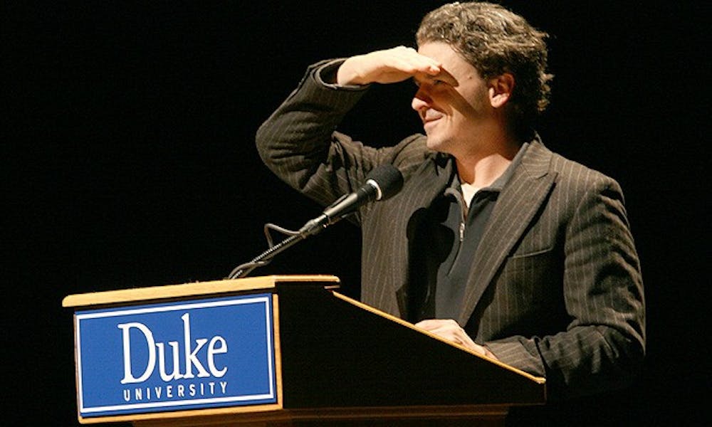 Dave  Eggers, an accomplished author and human rights advocate, spoke at this year’s Weaver Memorial Lecture in Page Auditorium Wednesday.