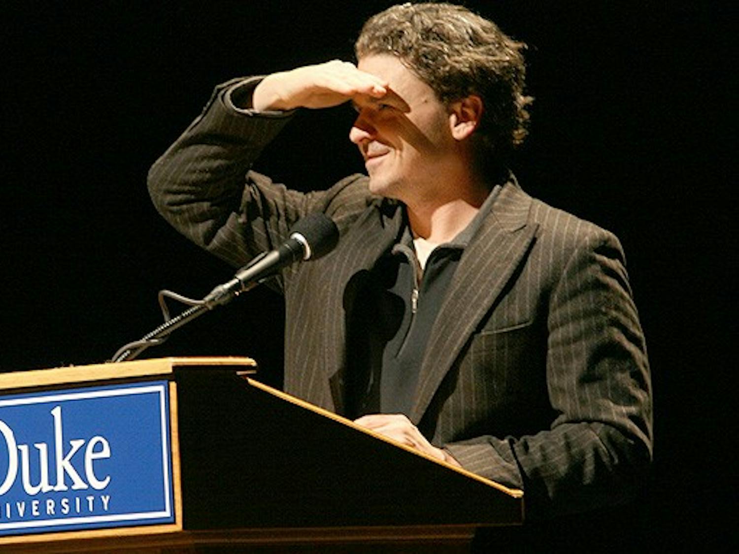 Dave  Eggers, an accomplished author and human rights advocate, spoke at this year’s Weaver Memorial Lecture in Page Auditorium Wednesday.