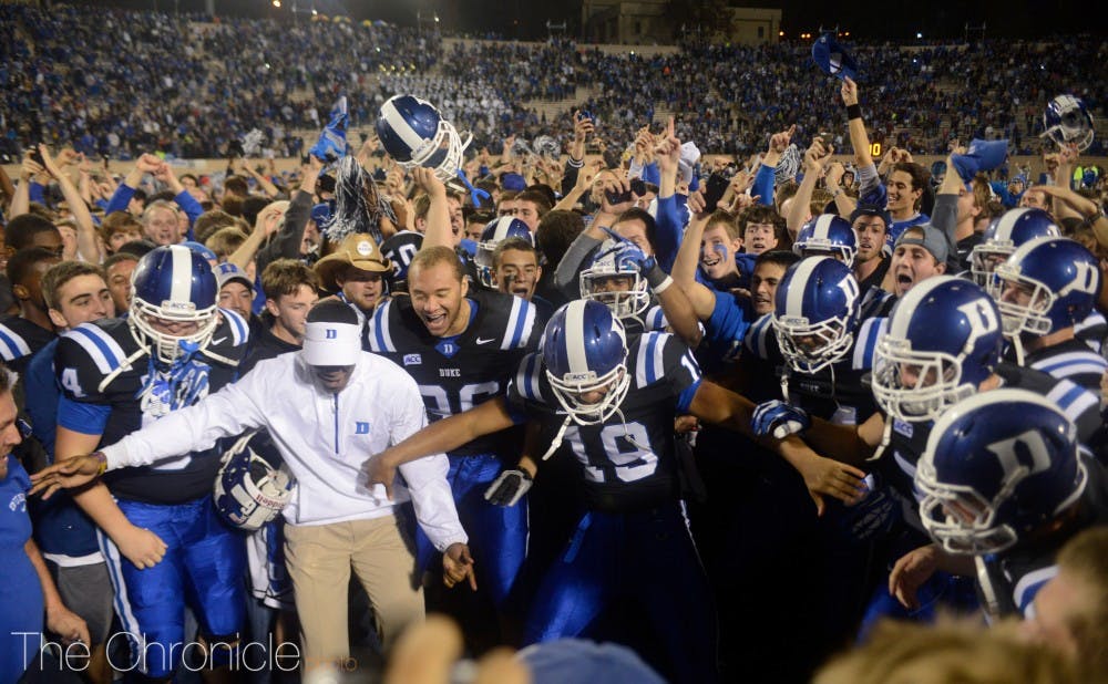 <p>Duke football's last meaningful home win came in 2013.</p>