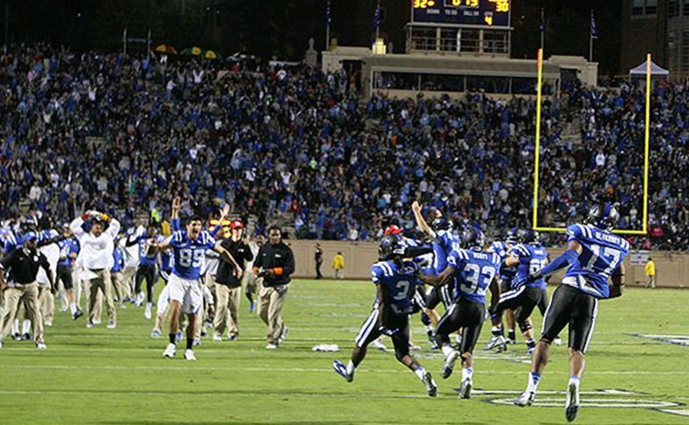 <p>Duke football became bowl eligible for the first time since 1994 with a last-second victory against North Carolina in 2012.</p>