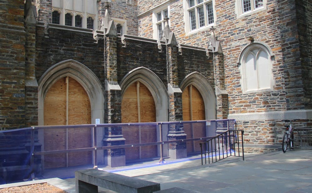 The closure of the main entrance to Perkins Library is just part of a slew of projects sweeping across Duke's West Campus.