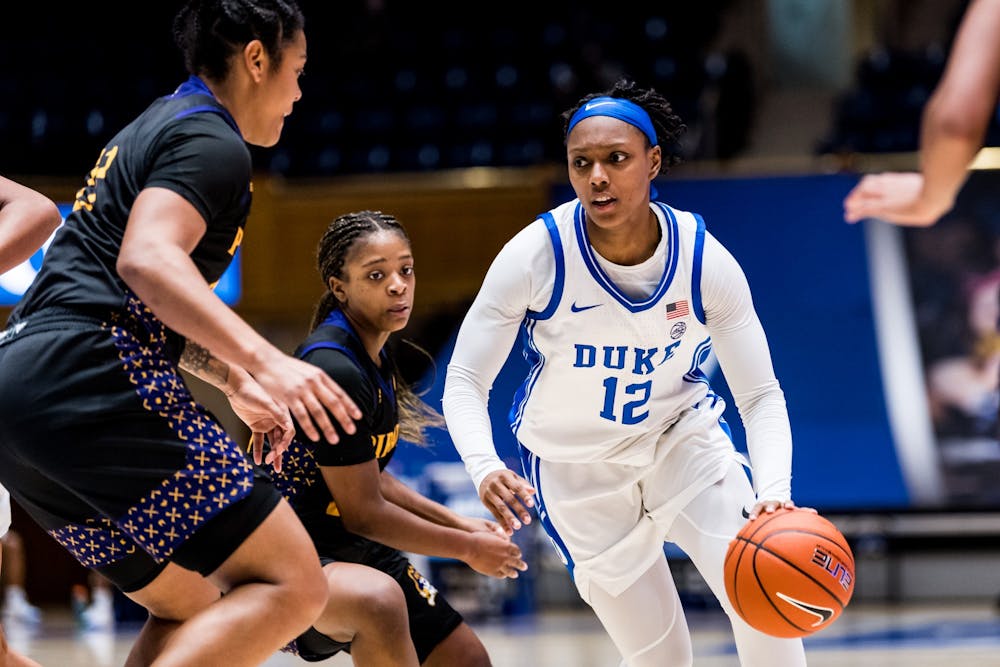 Senior point guard Mikayla Boykin was one of four Blue Devils to score in double digits Saturday against East Carolina.