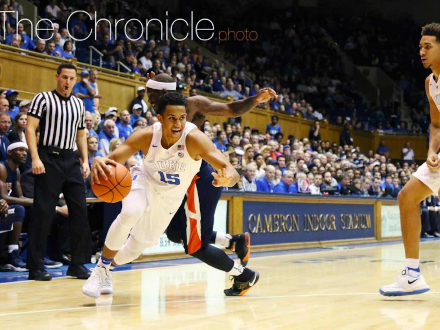 Frank Jackson can attack the basket and score from anywhere on the floor, tallying 17 points in Duke's first exhibition against Virginia State Friday.