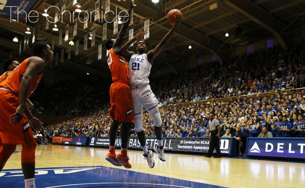 Graduate student Amile Jefferson has scored in double figures&nbsp;once in seven games since returning from a right-foot bone bruise. He started the season by scoring at least 10 points in 10 of the team's first 11 contests.&nbsp;