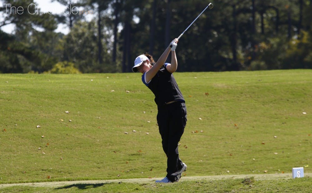 <p>Junior Leona Maguire posted her second top-five finish of the year to spark the Blue Devils after an opening-round 66.&nbsp;</p>