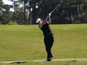 Junior Leona Maguire posted her second top-five finish of the year to spark the Blue Devils after an opening-round 66.&nbsp;