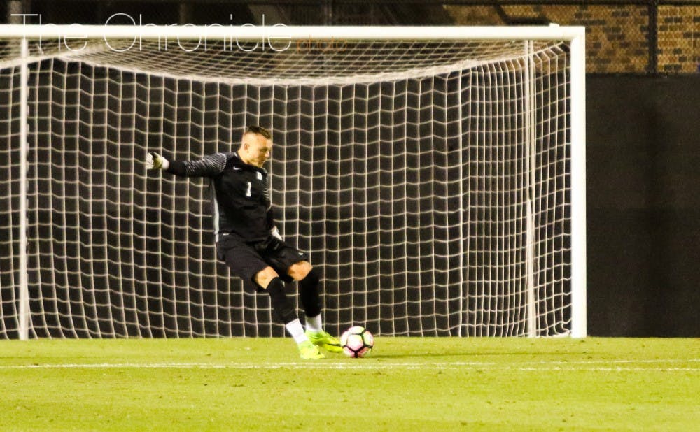 Goalie Robert Moewes made arguably the biggest of his seven saves&nbsp;on a shot by Notre Dame's Jon Gallagher in the 107th minute.