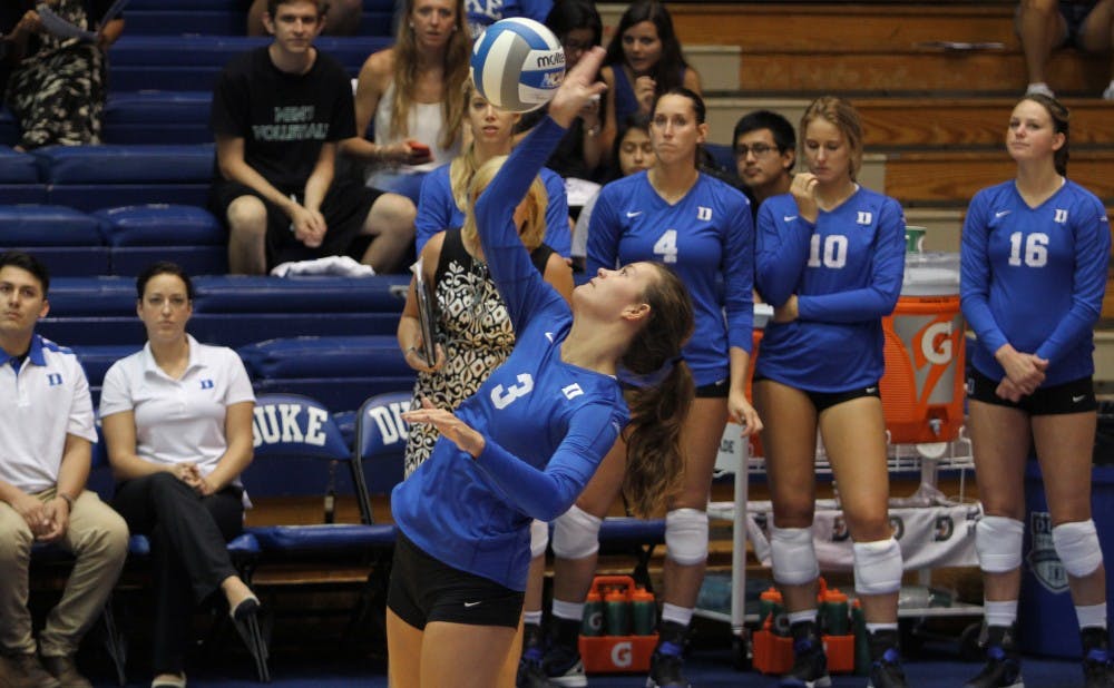 Senior Kelsey Williams recorded her third double-double of the year in Duke's straight-set victory against Wake Forest Sunday.