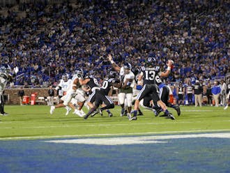Duke quarterback Riley Leonard has the sixth-most rushing yards in the ACC.