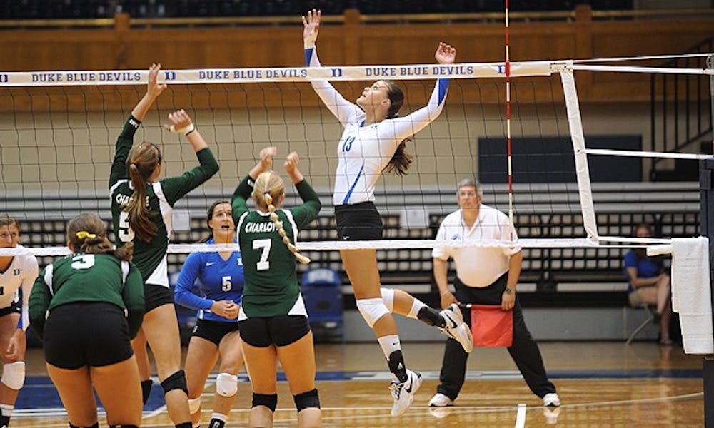 Senior Sophia Dunworth leads the Blue Devils with 67 kills in the team’s six regular season games.