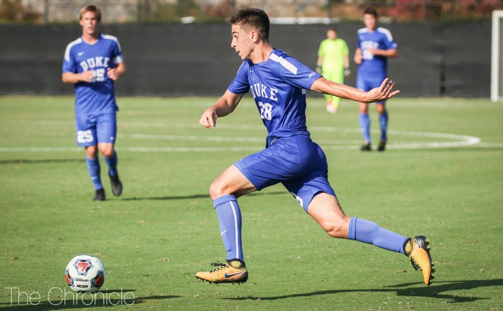 <p>Freshman Jack Doran tried to spark Duke’s offense with three shots on goal, but all of them were saved by Clemson goalkeeper Ximo Miralles.</p>