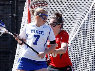 Junior Christie Kaestner could do nothing to help Duke’s 14-4 loss to North Carolina. The Blue Devils next play Brown at home May 9.