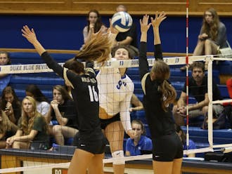Senior Emily Sklar moved into 10th place on Duke’s all-time kills list Wednesday after putting down 23 against Wake Forest.