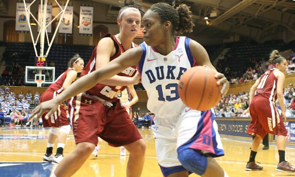 Karima Christmas had 14 points and 11 rebounds to lead the Blue Devils to their second win in three days.