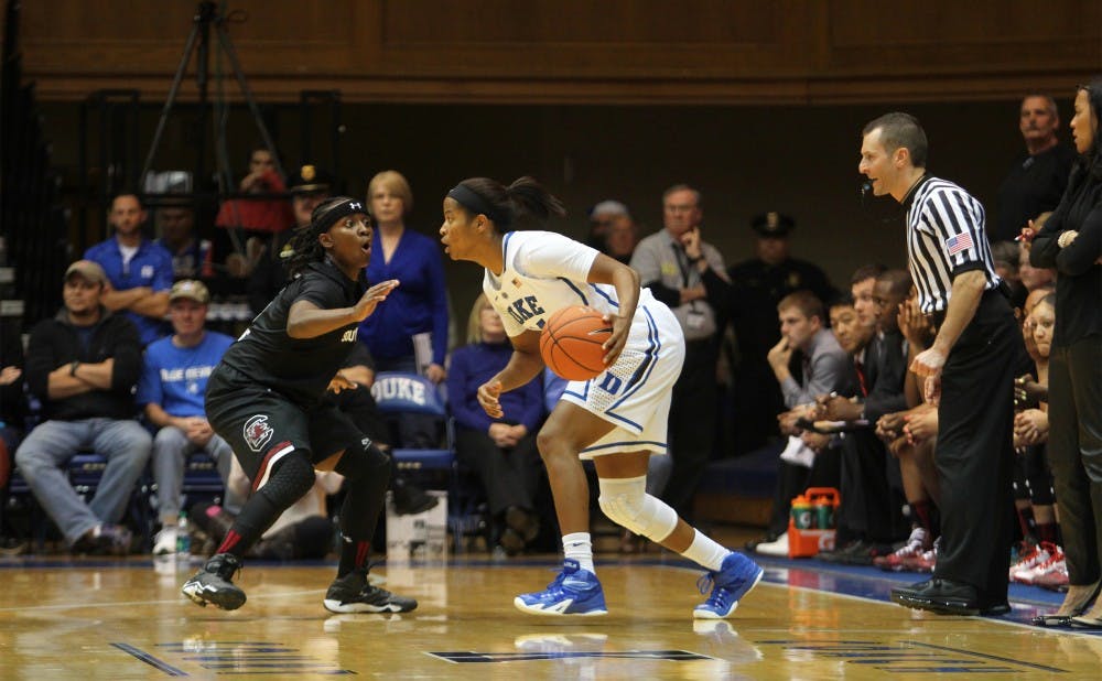 The Blue Devils were held to a season-low 50 points on 31.6 percent shooting Sunday against the top-ranked Gamecocks, as they posted their third-straight loss.