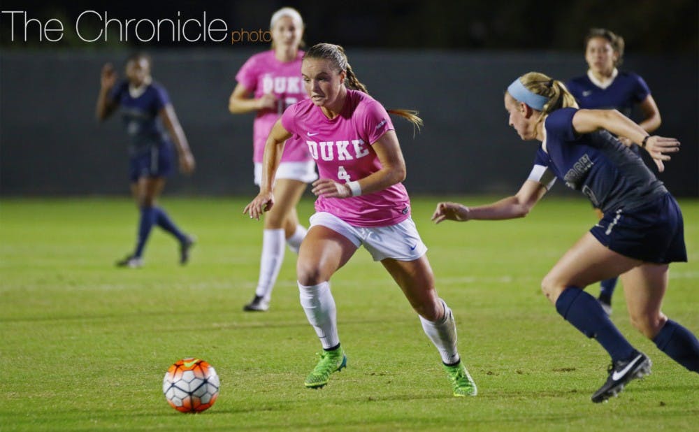 <p>Sophomore Ashton Miller had a foot in all three Blue Devil goals Thursday, assisting on Imani Dorsey's equalizer before finding the back of the night twice herself in a 3-1 Duke win.</p>