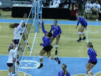 Junior middle blocker Jordan Tucker recorded 21 kills with a .432 hitting percentage to lead the Blue Devils to a key five-set victory against Pittsburgh Friday night.