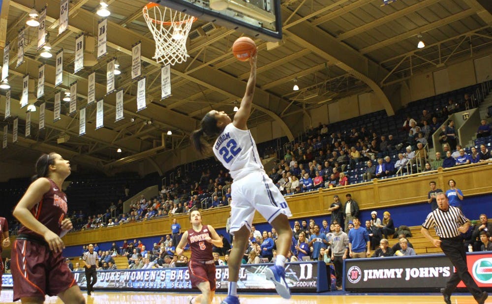Sophomore Oderah Chidom scored nine points in the Blue Devils' 65-40 win against Virginia Tech.