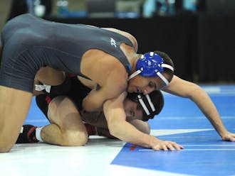 Marcus Cain—ranked No. 19 in the 149-pound weight class—claimed Duke’s only victory Saturday.