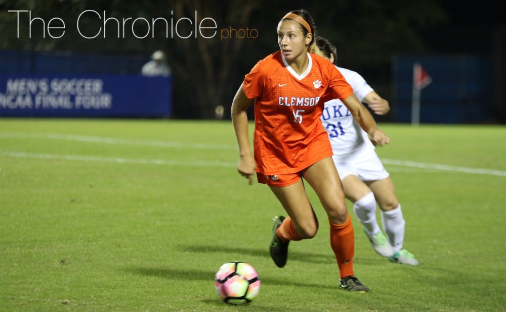 <p>Clemson sophomore Sam Staab beat Duke’s EJ Proctor early in the game as Clemson won a share of the ACC regular season title.</p>