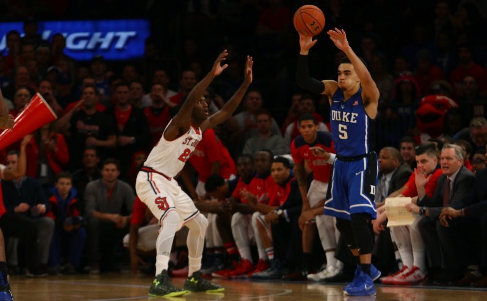 Tyus Jones has been huge on the offensive end for Duke, but his perimeter defense will be a big key against Notre Dame's high-octane offense.