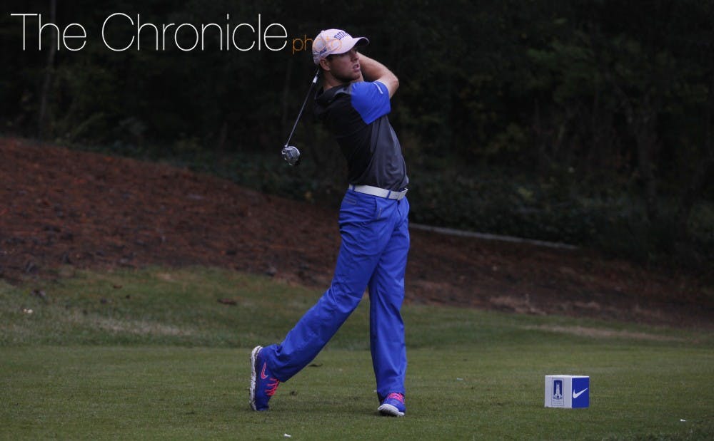<p>Max Greyserman paced the Blue Devils in their third event of the season and fired a 2-under-par 68 Tuesday.&nbsp;</p>