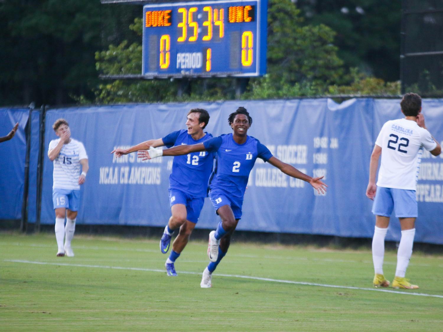 Ruben Mesalles and Amir Daley combined for Duke's lone goal against North Carolina.