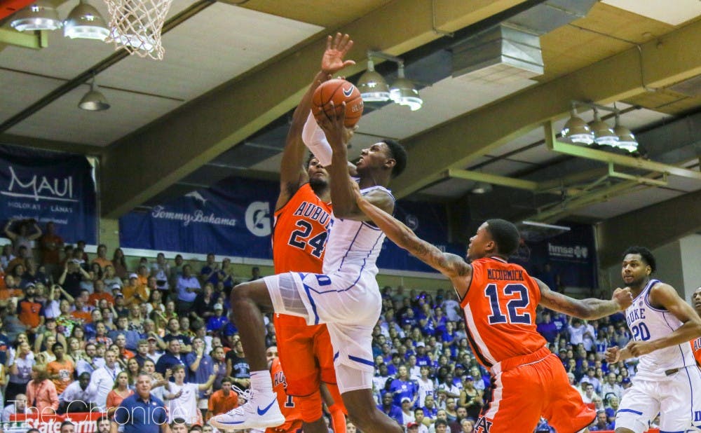 R.J. Barrett wasn't particularly efficient Tuesday, but led the way offensively yet again as Duke moved on to the Maui Invitational finals.