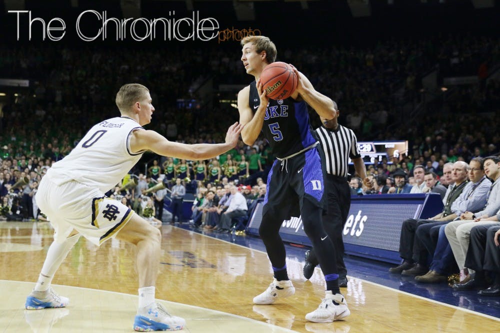 <p>Sophomore Luke Kennard currently stands as the ACC's third-leading scorer at better than 20 points a night and has posted double-digit points in all but one league matchup.</p>