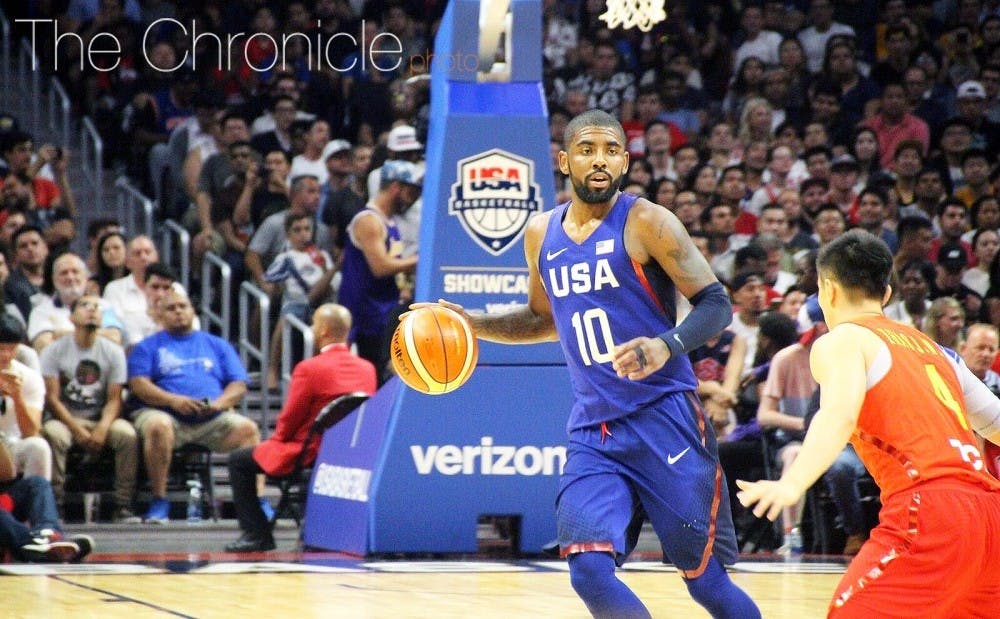 <p>Kyrie Irving has been among the list of former Duke players to play sporadically this postseason.&nbsp;</p>