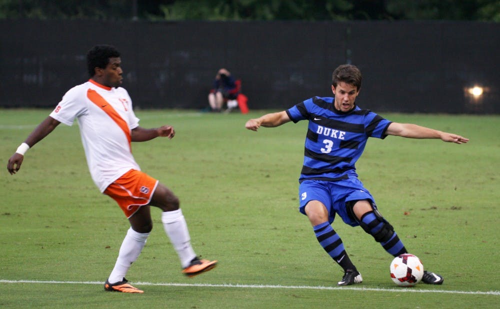 Junior Jack Coleman netted Duke's only goal in a loss to Notre Dame.